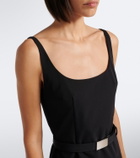 Prada Belted crêpe midi dress