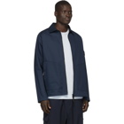 Stone Island Blue Zip-Up Overshirt Jacket