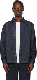 Hugo Navy Oversized-Fit Weighty Denim Overshirt