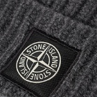 Stone Island Men's Wool Patch Beanie Hat in Charcoal