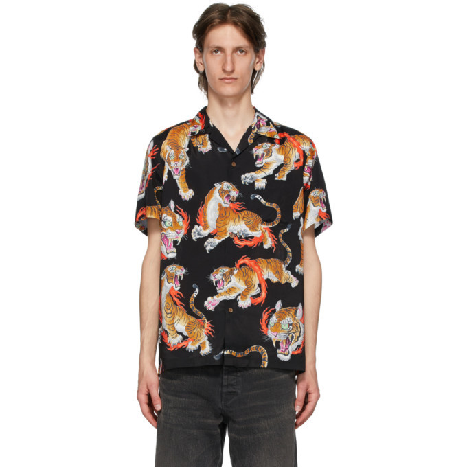 Photo: Wacko Maria Black and Multicolor Tim Lehi Edition Hawaiian Shirt