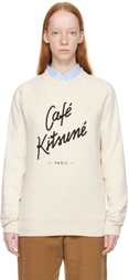 Maison Kitsuné Beige 'Cafe Kitsune' Sweatshirt