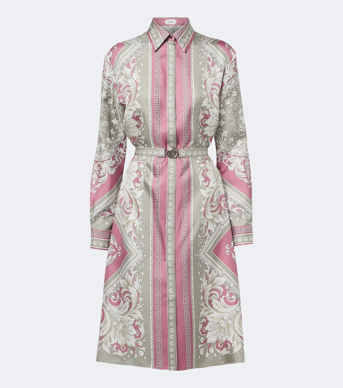 Versace Medusa printed silk twill shirt dress