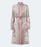 Versace Medusa printed silk twill shirt dress
