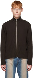 Our Legacy Brown Shrunken Zip-Up Sweater