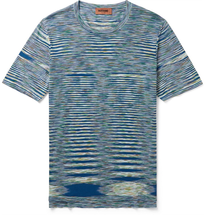Photo: Missoni - Space-Dyed Cotton-Jersey T-Shirt - Blue