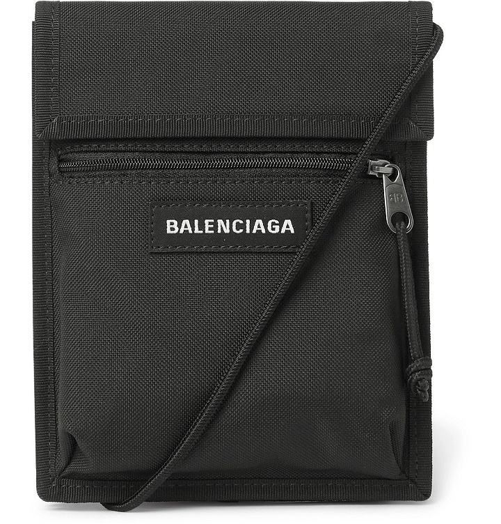 Photo: Balenciaga - Explorer Logo-Appliquéd Canvas Messenger Bag - Black
