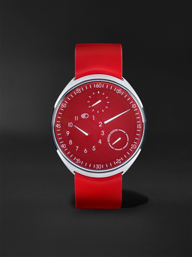 Photo: Ressence - Type 1 Slim Red Limited Edition Automatic 42mm Titanium and Rubber Watch, Ref. No. Type 1S 000