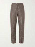 Rick Owens - Motopants Straight-Leg Panelled Leather Trousers - Brown