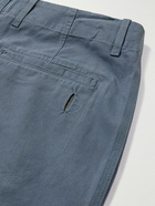 Folk - Assembly Garment-Dyed Pleated Cotton-Canvas Trousers - Blue