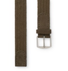 Loro Piana - 3.5cm Suede-Trimmed Woven Cotton Belt - Green
