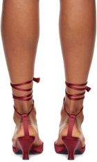 The Row Red Charlotte Wedge Heeled Sandals