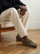 Dunhill - Heddon Flex Suede Penny Loafers - Brown