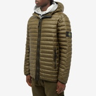 Stone Island Men's Lightweight Hooded Down Jacket in Olive