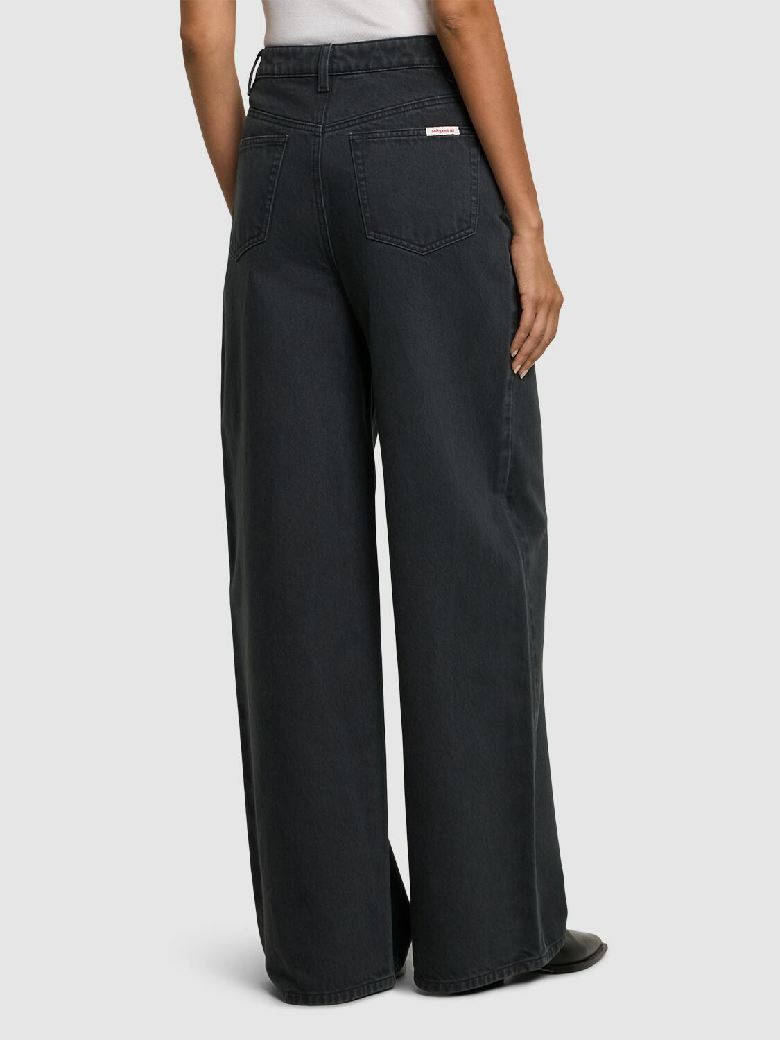 SELF-PORTRAIT Wide Bow Motif Jeans Self-Portrait