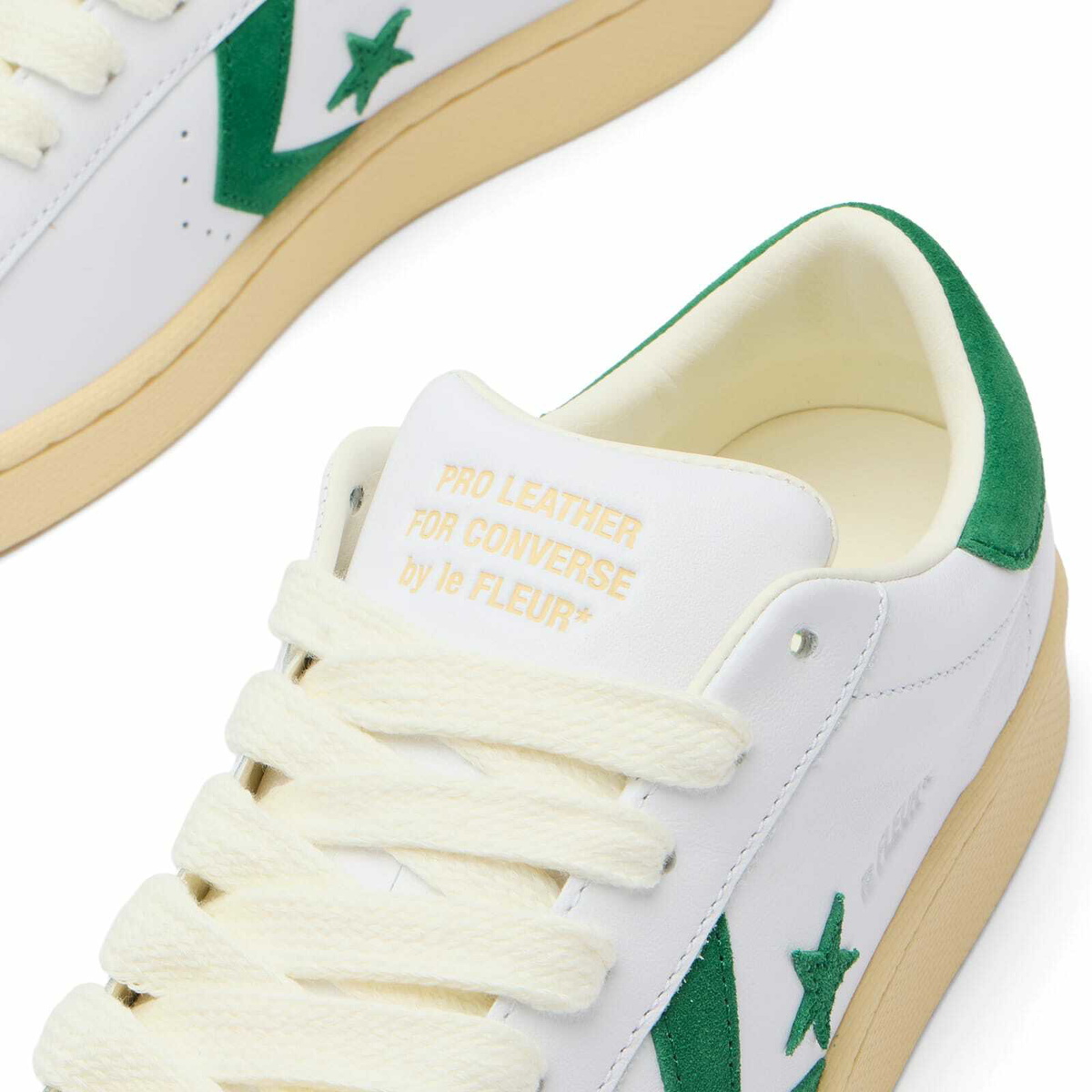 Converse Men's x GOLF le FLEUR* 1908 Pro Leather sneaker in White/Amazon/Natural Ivory
