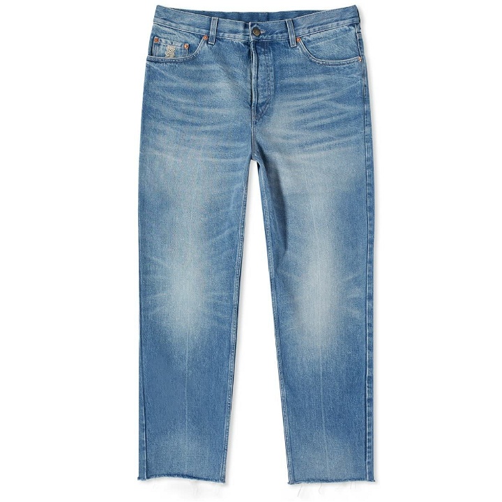 Photo: Gucci Men's Cropped Carrot Fit Jean in Blue