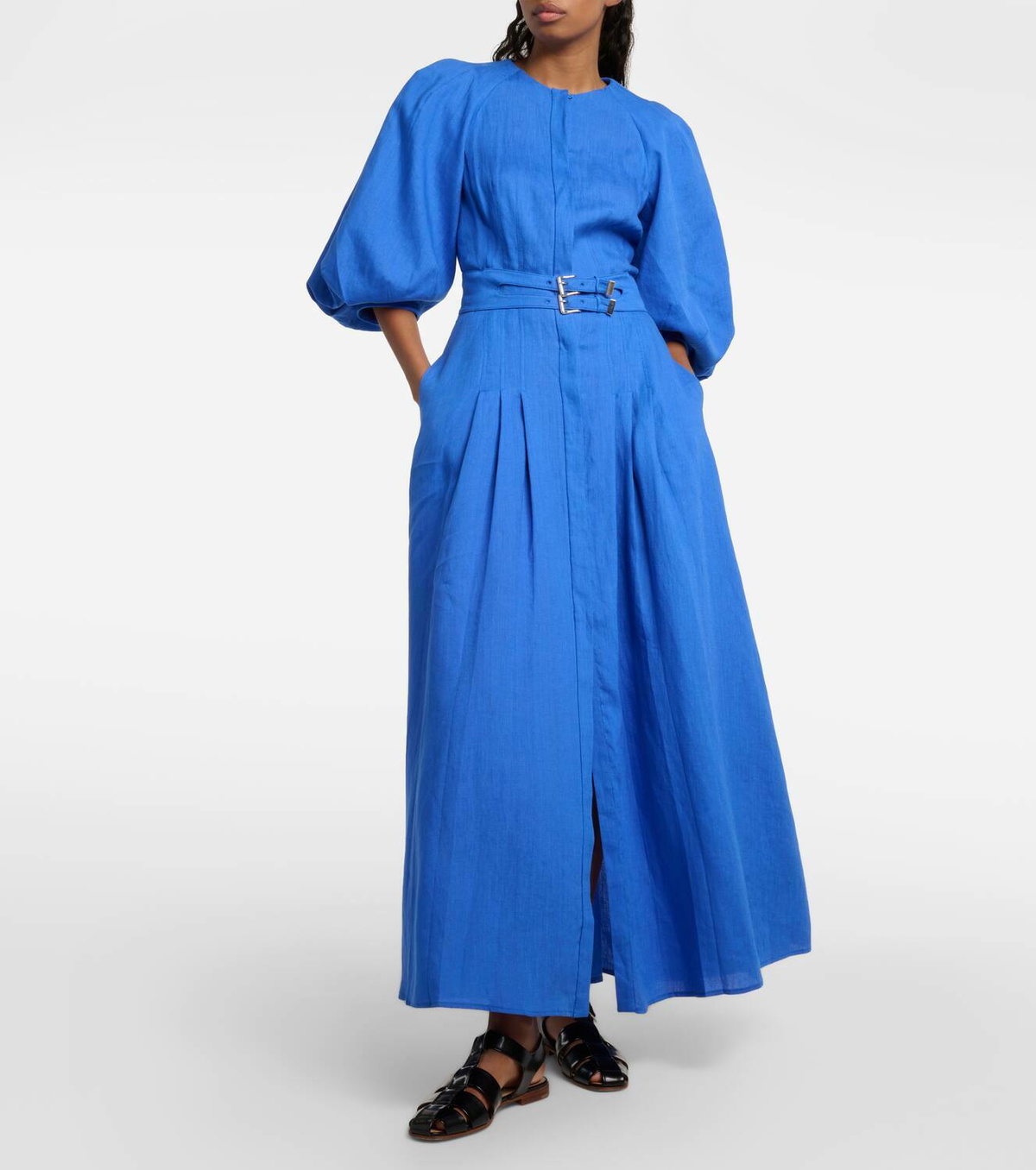 Gabriela Hearst Elea puff-sleeve linen maxi dress Gabriela Hearst
