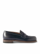 J.M. Weston - 180 Glossed-Leather Loafers - Blue