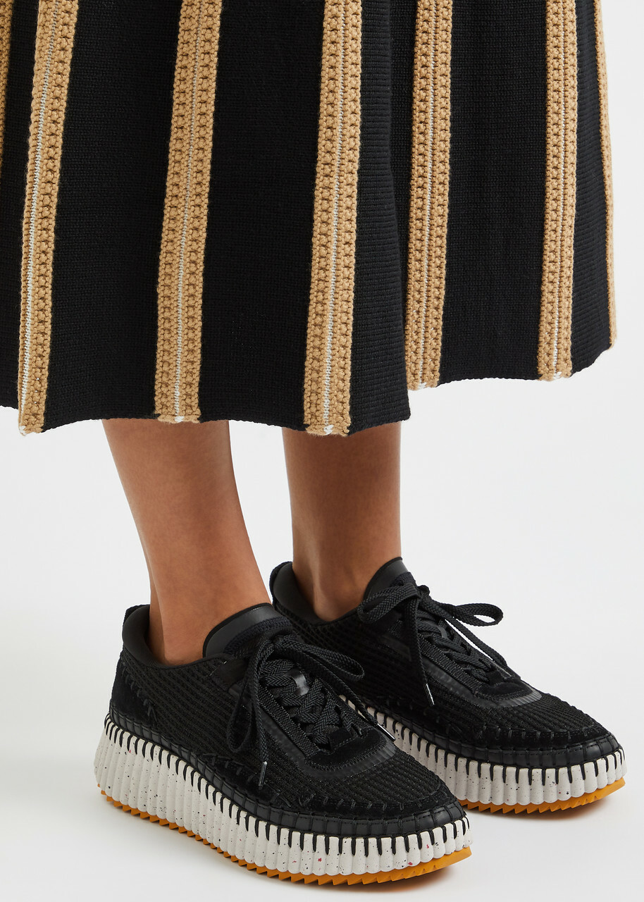 Chloe Nama Panelled Recycled Mesh Sneakers Black