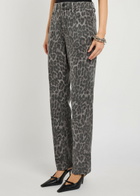 Good American Good Icon Leopard Straight-leg Jeans Grey