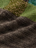KAPITAL - Tugihagi Kesa Colour-Block Wool, Linen and Cotton-Blend Cardigan
