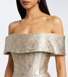 Markarian Clover floral brocade bustier gown