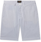 Beams Plus - Slim-Fit Striped Seersucker Shorts - White