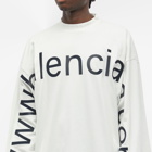 Balenciaga Men's Long Sleeve Dot Com T-Shirt in Dirty White/Black
