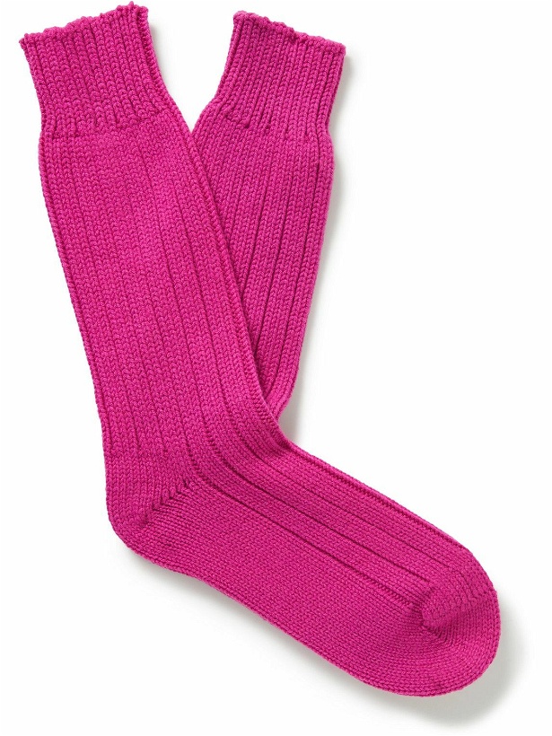 Photo: TOM FORD - Ribbed Cashmere Socks - Pink