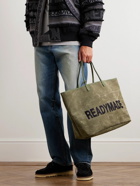 READYMADE - Dorothy Large Nubuck-Trimmed Logo-Embroidered Canvas Tote Bag