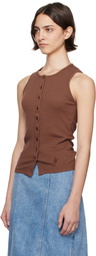 JW Anderson Brown Buttoned Tank Top