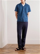 Oliver Spencer - Camp-Collar Linen and Cotton-Blend Shirt - Blue