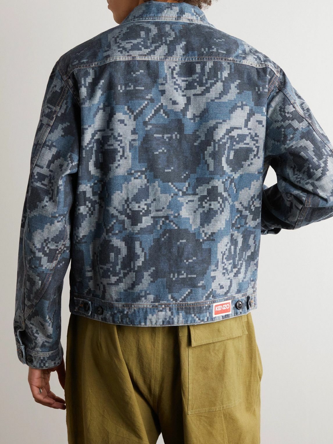 Kenzo - Printed Denim Jacket, Men, Blue