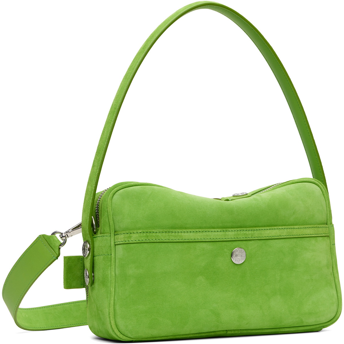 Acne Studios Green Camero Party Suede Bag