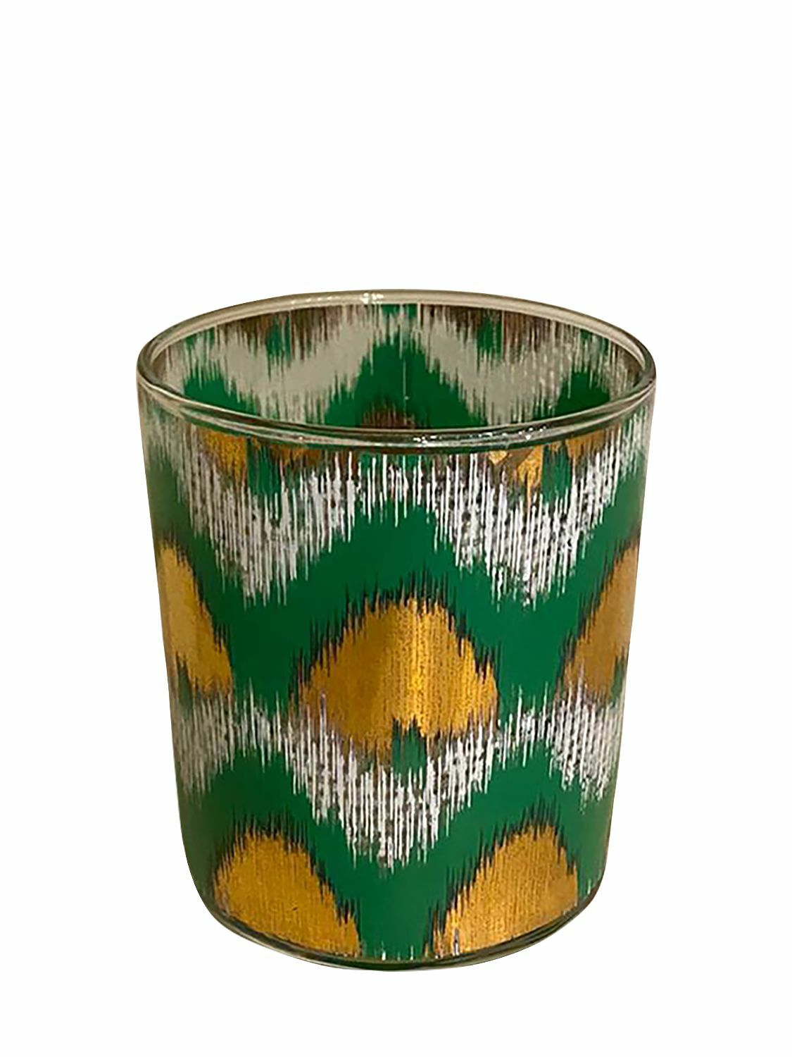 LES OTTOMANS Set Of 4 Ikat Gold Glasses
