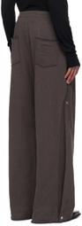NULLUS Brown Whale Fin Snap-On Sweatpants