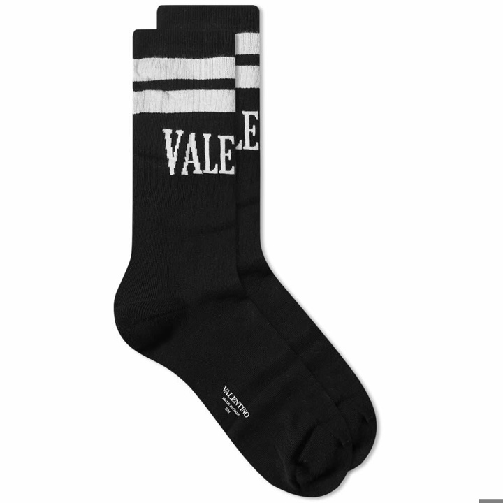 Photo: Valentino Men's Logo Sock in Black/White