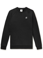 adidas Originals - Adicolor Essentials Logo-Embroidered Cotton-Blend Jersey Sweatshirt - Black