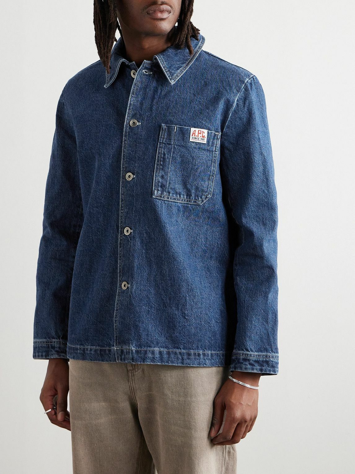 A.P.C. - Ralph Logo-Appliquéd Organic Denim Jacket - Blue A.P.C.