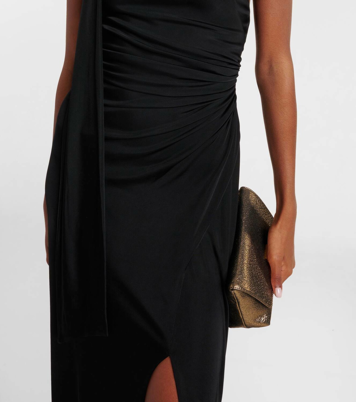 Tom Ford Scarf-detail one-shoulder jersey gown