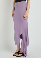 Aaron Esh Fishtail Asymmetric Jersey Midi Skirt Lilac