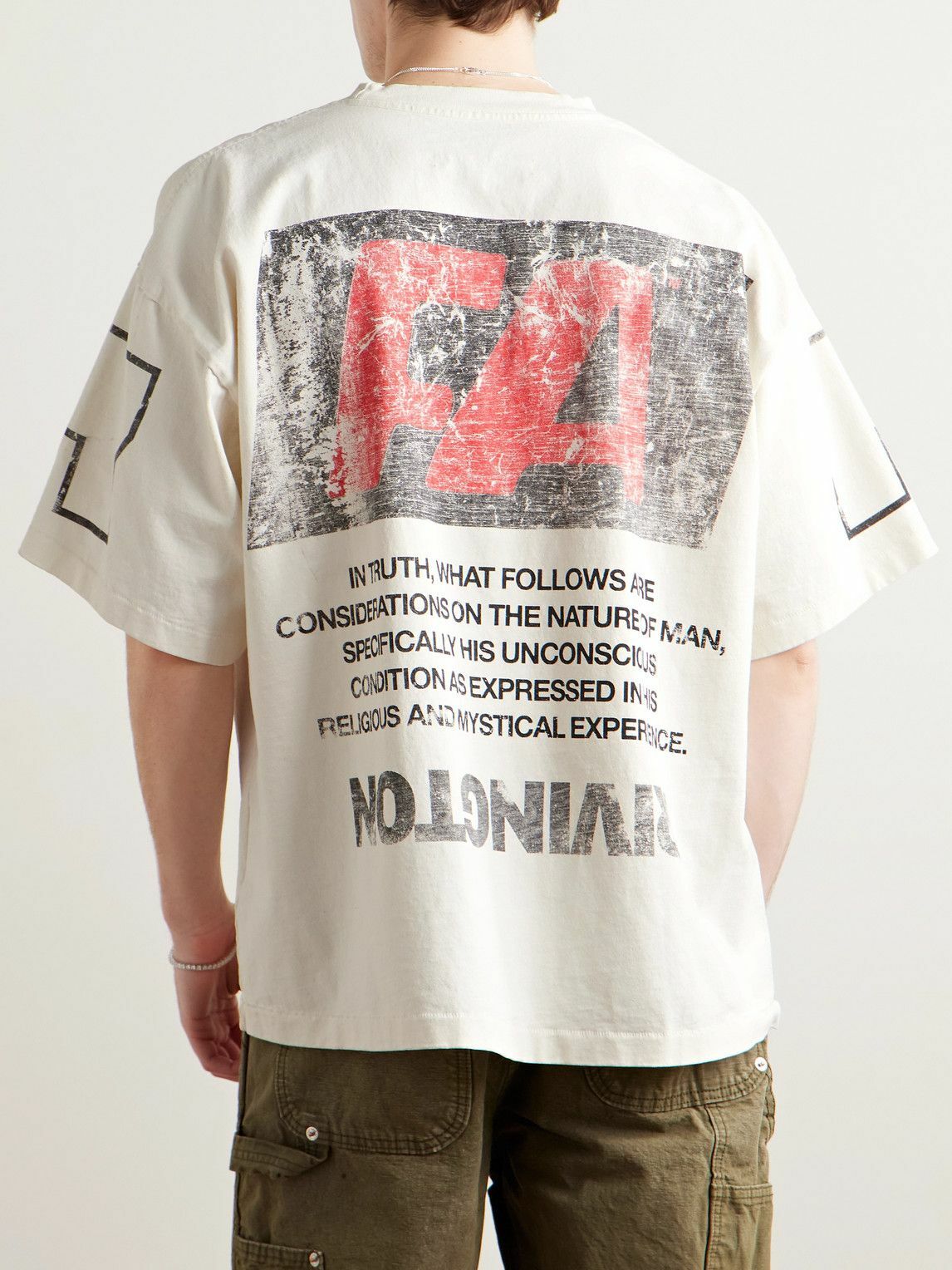 RRR123 - Nature of Man CVA Printed Cotton-Jersey T-Shirt - White