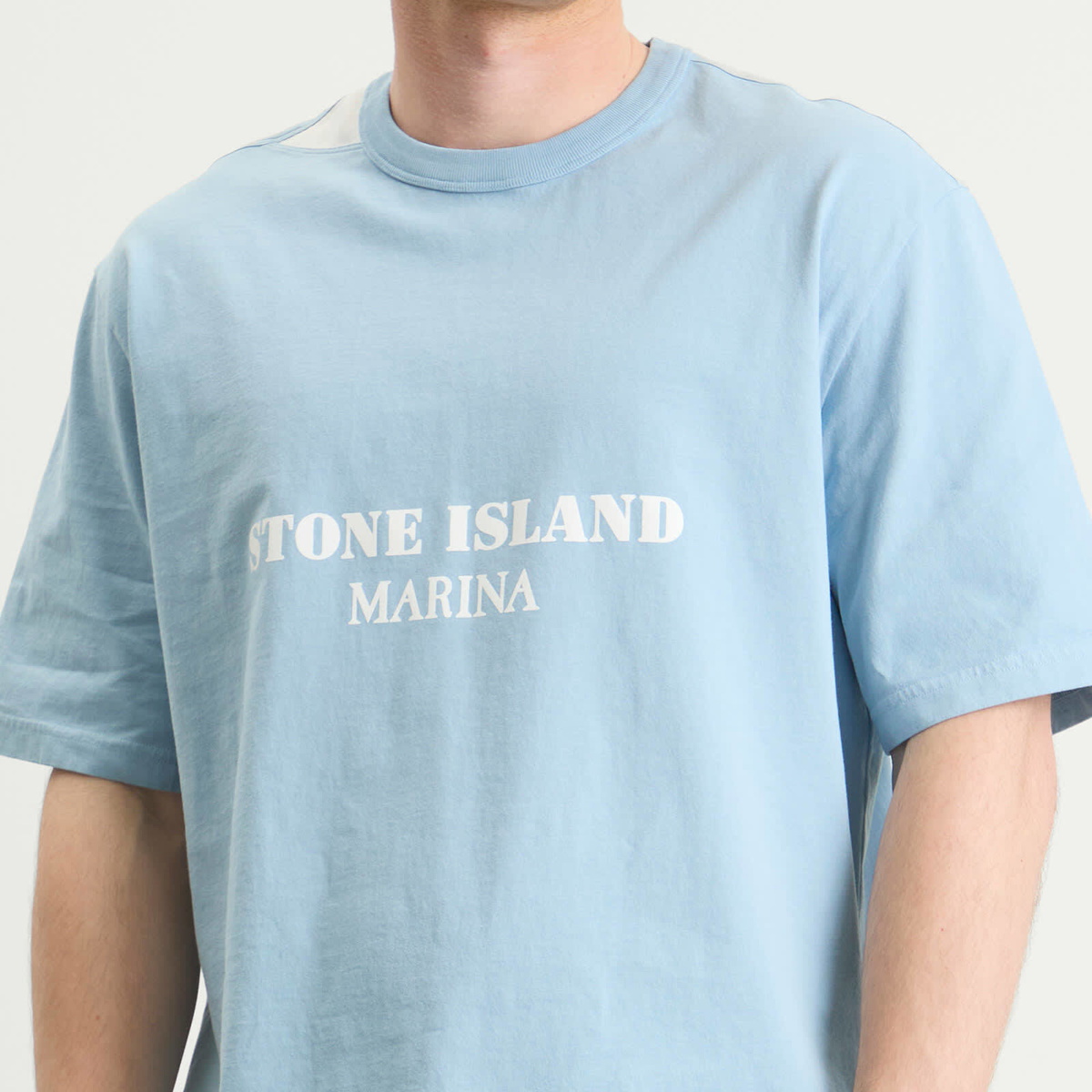 Stone Island Men's Marina Logo T-Shirt in Dust Blue Stone Island