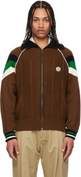 RICE NINE TEN Brown Knitting Track Jacket