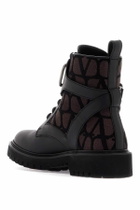 VALENTINO GARAVANI 'leather and canvas iconographer an Black