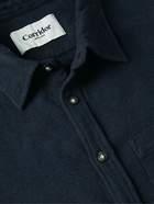 Corridor - Mélange Cotton-Flannel Shirt - Blue