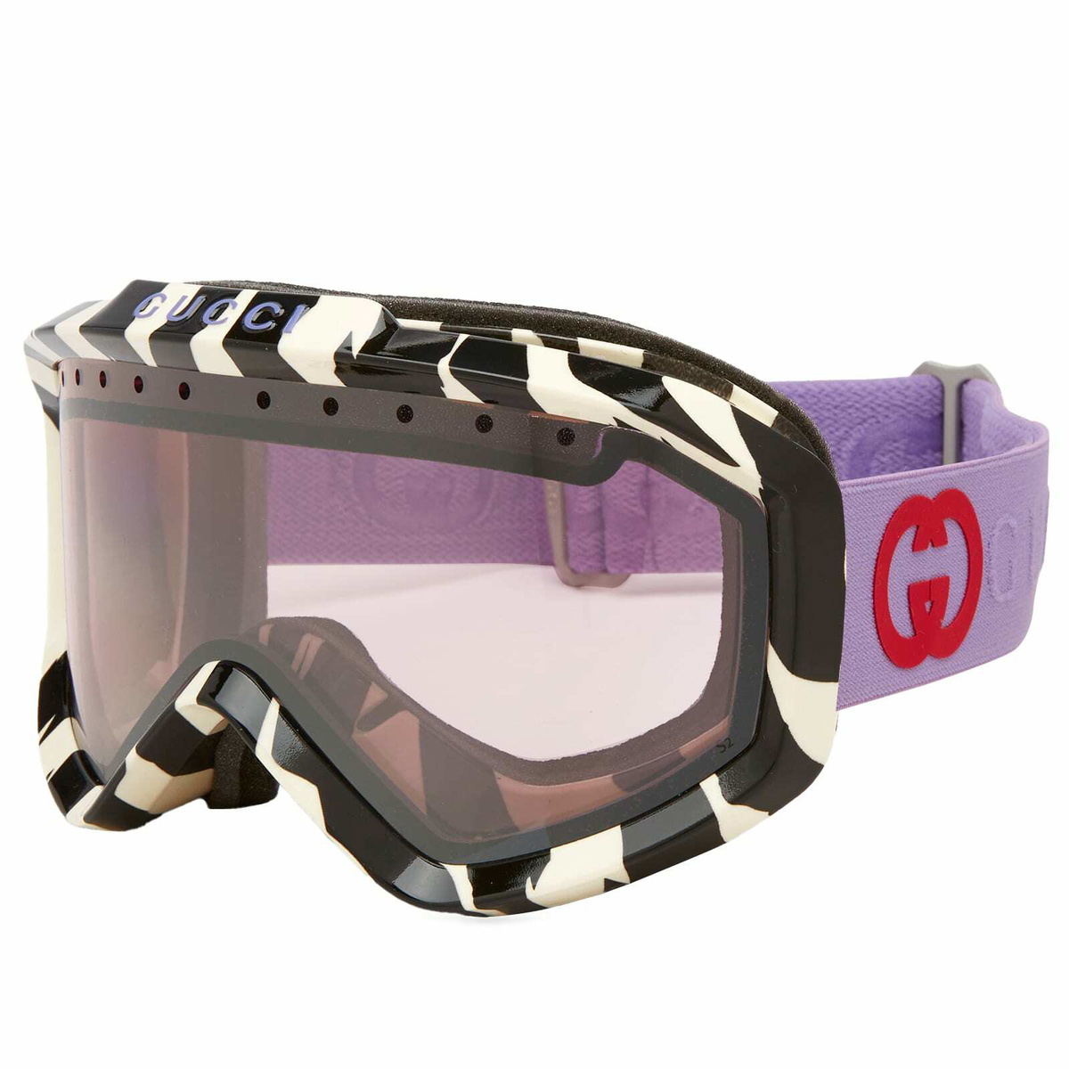 Gucci Ski Mask in Ivory/Violet/Silver Gucci
