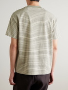 NN07 - Lionel 30046 Striped Cotton-Jersey T-Shirt - Green