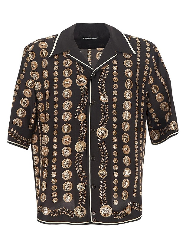 Photo: Dolce & Gabbana Coin Print Silk Hawaiian Shirt